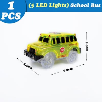 Magische Glow Racebaan Auto Speelgoed met LED Verlichting voor Kinderen Jongens Meisjes Verjaardagscadeau Leuk Elektronisch Voertuig yellow