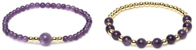 Armband amethist & hematiet set van 2