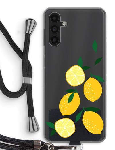 Case Company® - Hoesje met koord geschikt voor Samsung Galaxy A04s hoesje met Koord - You're my lemon - Telefoonhoesje met Zwart Koord - Bescherming aan alle Kanten en Over de Schermrand