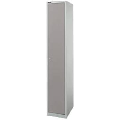 Garderobekast - metaal - 1 compartiment - L 350 x D 500 x H 1950 mm - afsluitbaar - lichtgrijs en platinagrijs - ons merk Schäfer Shop Select