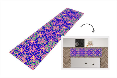 Keukenloper - Loper keuken - Bloemen - Neon - Patroon - 200x50 cm - Keukenloper vinyl