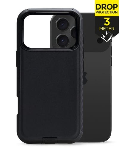 Mobilize Hoesje geschikt voor Apple iPhone 17 Pro Telefoonhoesje Hardcase | Mobilize Defender Backcover Shockproof | Schokbestendig iPhone 17 Pro Telefoonhoesje | Anti Shock Proof - Zwart