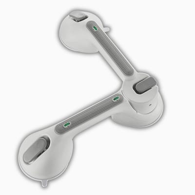 Lumivéra® - Handgreep met Zuignap - Handgreep - Handgreep Douche - Wandbeugel Handgreep - Handgreep Badkamer - Veiligheidsgreep - Wandbeugel Badkamer - Wandbeugel - Trekvermogen tot 110KG - Alleen voor Gladde Oppervlakken - Dubbel