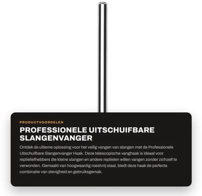 Slangenvanger Professionele Uitschuifbare Haak - Roestvrij Staal - Verstelbare Vanghaak - Lichtgewicht - Draagbaar - Geschikt voor Kleine Slangen - Reptielenhaak