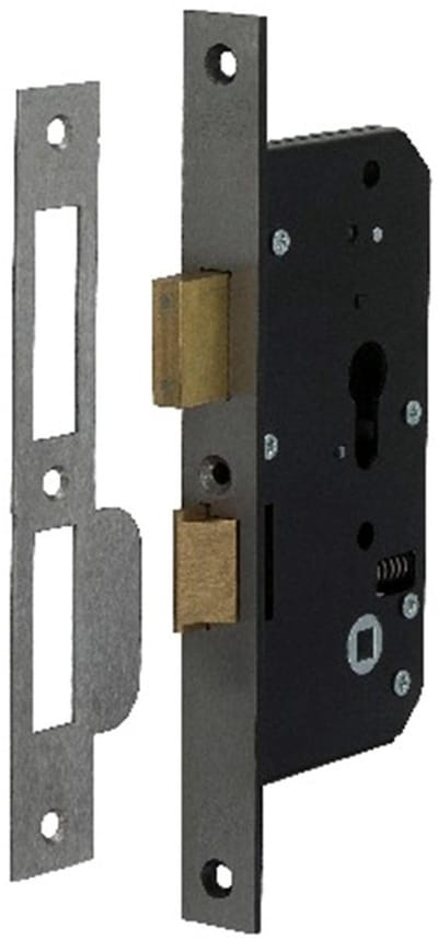 Nemef Veiligheidsdeurslot SKG** - afgerond - 24 x 235 mm - RVS - doornmaat 70 mm - PC 72 - 4429 - din rechts