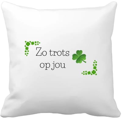 Akyol - collega cadeau Kussen hoes - Collega - trots op jou cadeau - geluk cadeau - collega kado - collega afscheid - klavertje vier cadeau - collega cadeautjes verjaardag - leuk kado om te geven - 40 bij 40 cm