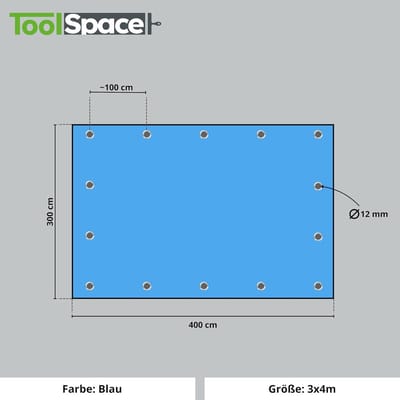 Afdekzeil - Beschermzeil - Buiten Beschermen - Waterdicht UV-bestendig - 3x4 meter - Blauw