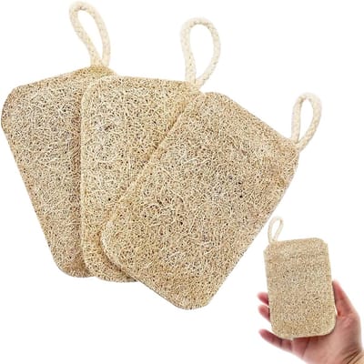 3-Pack - Natuurlijke Loofah Body Scrub - Exfoliërende Body Scrub - Zachte Scrub & Massage - Duurzaam - Beige