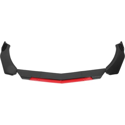 160cm Voorbumper Lip Spoiler Schokbestendig Glanzend Zwart Bumper Lip Bodykit met Rood Front black