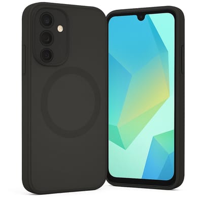 SnapSkin Hoesje geschikt voor Samsung Galaxy A16 - Geschikt voor MagSafe Case - Semi-Transparant Zwart