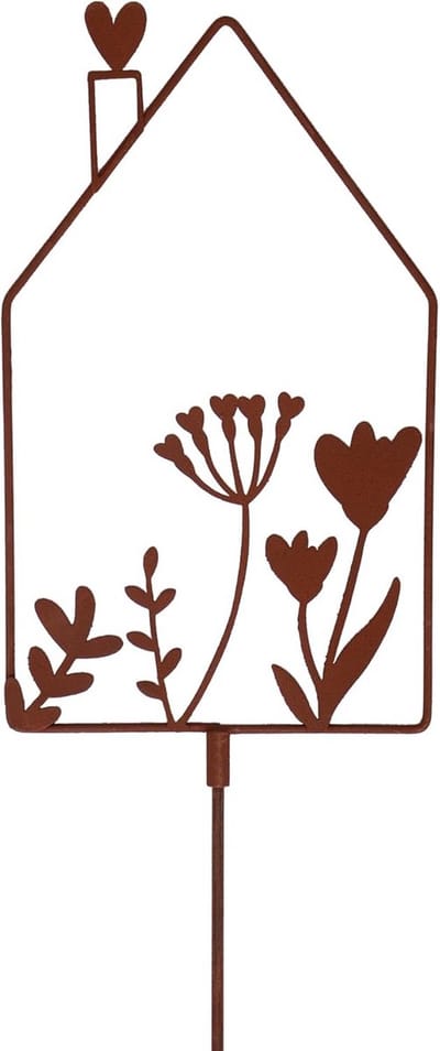 Tuindecoratie Huis - Metalen Tuinornament - Tuin Aankleden - Weerbestendig Metaal - N.v.t. - Roestkleur