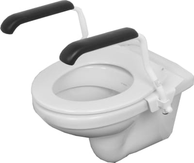 Toiletbeugel set /Toiletsteun Set - met opklapbare armsteunen - Staal(wit)