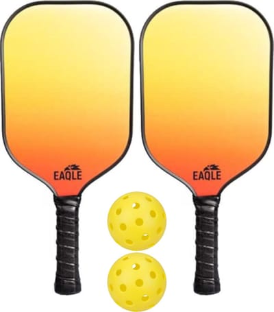 Pickleball Set Eaqle Oranje/Geel, 2 Rackets + 2 Ballen