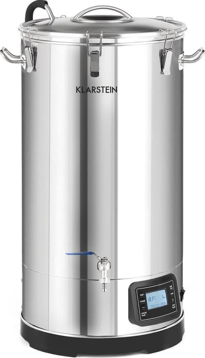 Klarstein Mundschenk - Bierbrouwset - Maischketel, Bierbrouwinstallatie met touch-paneel, Circulatiepomp, Roestvrij staal, 65 L, 3.000 W zilver