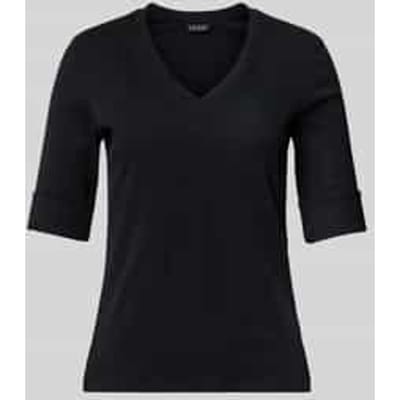 Slim fit T-shirt van katoenmix Model 'JUDY'
