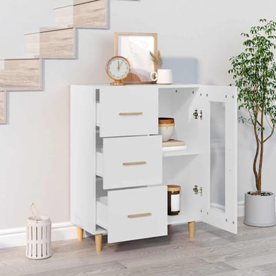 vidaXL - Dressoir - 69,5x34x90 - cm - bewerkt - hout - wit