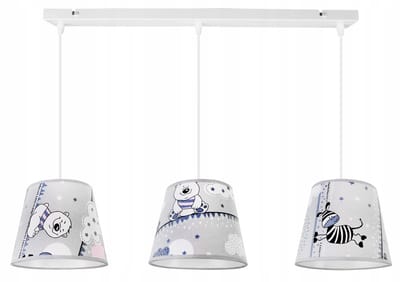 Light-Home Ladybird – Hanglamp Kinderen – 3-lichts – Verstelbare hoogte – Dierenprint – E27