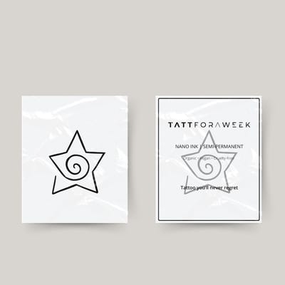 Tijdelijke tattoo draaiende ster | Neptattoo volwassenen | Tijdelijke tattoo voor volwassenen | Temporary tattoo | Plaktattoos voor volwassenen | Neptattoos | Probeer zorgeloos een tattoo | tattforaweek