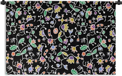 Wandkleed - Wanddoek - Patronen - Bloemen - Lente - 90x60 cm - Wandtapijt