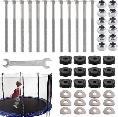 Trampoline Verankeringsset - Veiligheidspalen Schroeven - Stabilisatie Speeltoestel - Roestwerend Verzinkt Staal - 13 x 10 x 3 cm