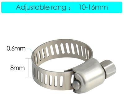 Dailygoods- Slangenklem Set 20 Stuks - Verstelbaar 10-16mm - Roestvrij Staal - Duurzaam - Antiroest - PP Opbergdoos - Slangenklemmen