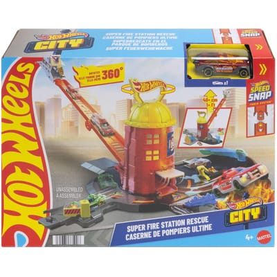 Hot Wheels City Superredding Brandweerkazerne speelset en speelgoedauto
