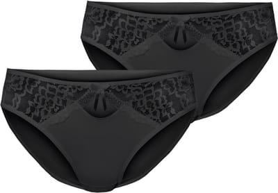 Merry Style Dames Slip Onderbroek - Katoen - Regular Taille - 2-Pack - MS-GAB-17-Hipsters-2P - Zwart (2Pack) - S
