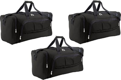 3x stuks weekendtas zwart 48 liter - Reistas - 62 x 30 x 26 cm