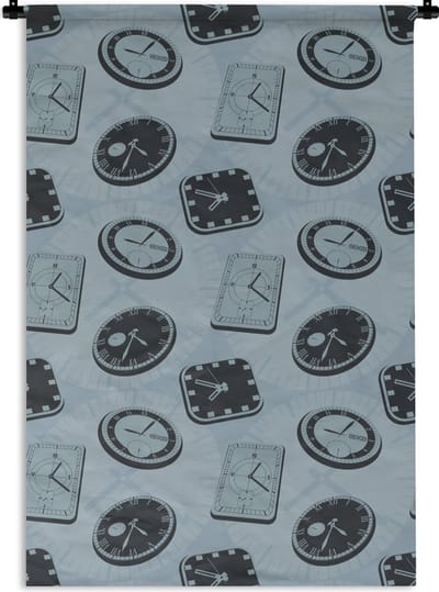 Wandkleed - Wanddoek - Klok - Patronen - Vintage - 120x180 cm - Wandtapijt