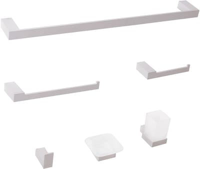 TUMACO - 6-delige badkamer hardware set - Zilver - Aluminium