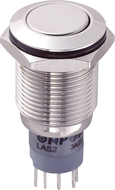 TRU COMPONENTS 701942 LAS2GQF-11/N/P Vandalismebestendige druktoets 250 V/AC 3 A 1x aan/(aan) Moment 1 stuk(s)
