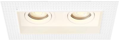 Ledvion – Trimless LED Inbouwspot Dubbelarmatuur 130x130mm – Wit – Dimbaar – Kantelbaar – GU10 – 2700K – 3W – IP20
