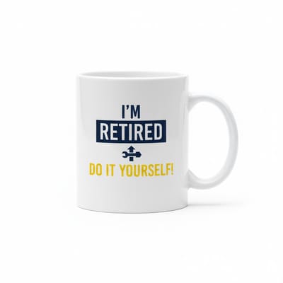 I’m Retired Mok 330ml – Grappige Pensioen Koffiebeker met “Do It Yourself!” Quote – Leuk Cadeau voor Gepensioneerden & Collega’s
