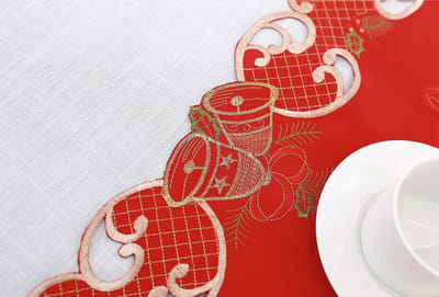 Geborduurde Kerst Tafelloper - 15" x 60" voor Vakantie Decoratie