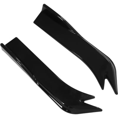 2 pièces Voiture Universel Lèvre de Pare-chocs Arrière Diffuseur Séparateur Jupe Latérale Canard Protecteur avec Vis d'Installation Noir Brillant black