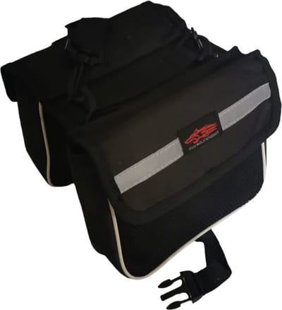FLY WOLF KNIGHT Fietstas - 4 vaks - Stuurbevestiging - zwart - klittenbandsluitingen