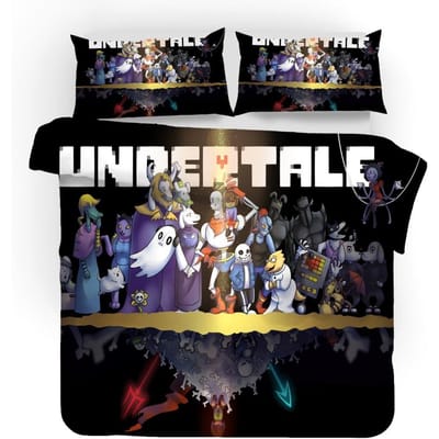 3D Spel Undertale Sans Beddengoed Collectie Slaapkamer Decoratie Hoge Kwaliteit Dekbedovertrek Huis Textiel Dekbedhoes Voor Jongen Meisje Kinderen Cadeaus EU Twin 135x200cm gray