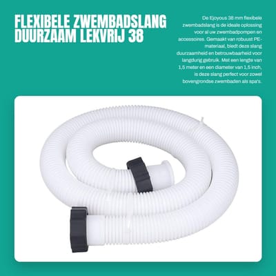 Dailygoods- Zwembadslang 38 mm - Duurzaam PE materiaal - Lekvrij - Vervangingsslang - Geschikt voor zwembadpomp - Eenvoudig te installeren - Poolslang