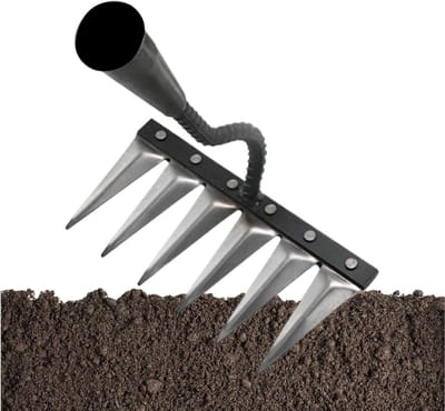 Tuinklauw Gereedschap - Onkruidsteker Hand cultivator - Onkruid Verwijderen - Sterk Koolstofstaal - 6 Tanden - Zilverkleurig