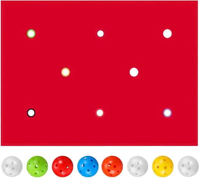 Groepsspel Tarp - Teamactiviteit Ballenspel - Samenwerking Bevorderen - Duurzaam Polyester - 30 x 20 cm - Rood