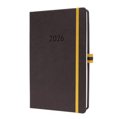 Sigel weekagenda Linescape 2026 - formaat A5 - donkergrijs - hardcover - SI-L2603