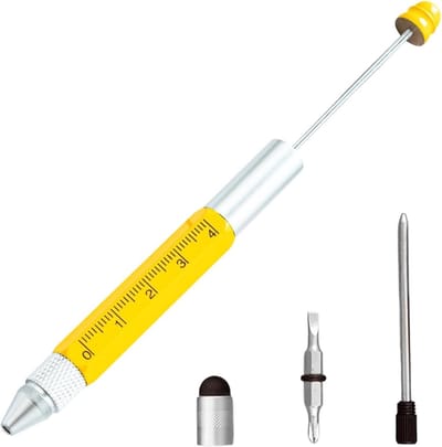 Multifunctionele pen - Tekengereedschap - Huisreparatie - 6-in-1 functie - 166 cm - Geel
