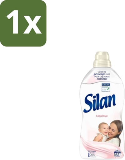 1 x Silan – Wasverzachter – Sensitive – 1144 ml - Wasverzachter - Gevoelige Huid - Hypoallergene - Huidvriendelijk - Wasgoed Zachtheid