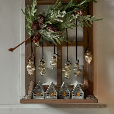 LOBERON Kerstbal set van 6 Everelles zilverkleurig