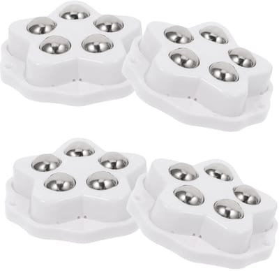 Meubelwielen - 8 stuks - Zwenkwielen - meubelwielen kogel - kleine meubelwielen - zelfklevende meubelrollen - mini-kogelwielen - kogelwielen - kogelwielen zelfklevend - Universele - Vijf kralen - Stalen kogelversie - Wit