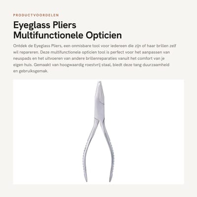 Dailygoods- Briltool Schokbestendig - Multifunctionele Opticien Tool - Neuspad Versteller - Roestvrij Staal - Handgereedschap voor Brilreparatie - Brilreparatietool