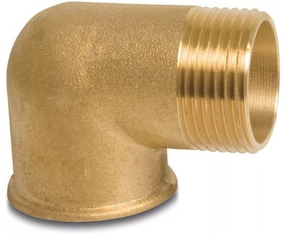 Messing Hoek 90 Graden, Draadfitting 3/4 Inch
