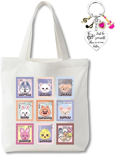 Dailygoods- Jute Tas - Zanger Shopper - Veelkleurig - Cartoonmotief - Lichtgewicht - Duurzaam - Inclusief Tashanger - Boodschappentas