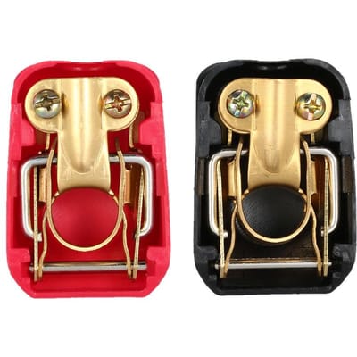 Paire de pinces de bornes de batterie à dégagement rapide 12V, pour voiture, caravane, bateau, camping-car beige
