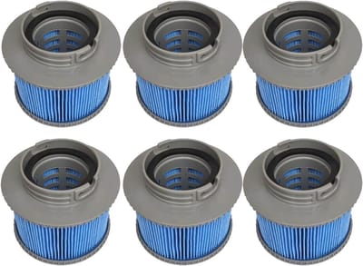 Vervangende inktcartridges voor POLF-filters, 6 MSPA-filters, dubbele verpakking, grijs, standaard (verbeterde versie blauw) - Hoogwaardige filtratie, lange levensduur en eenvoudig te installeren